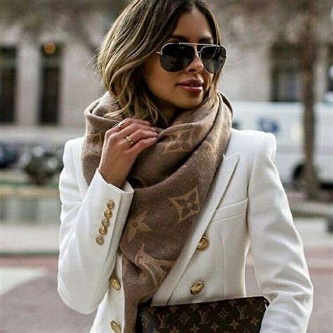 louis vuitton scarf ways to wear|Louis Vuitton scarf style.